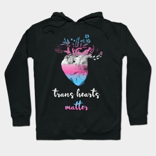 Transgender Anatomical Heart Watercolor Floral Trans Pride Hoodie